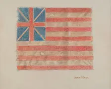 Miniature Revolutionary Flag, c. 1940. Creator: John Hall