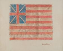 Miniature Revolutionary Flag, c. 1940. Creator: John Hall