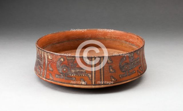 Miniature Straight-sided Bowl with Abstract Aligator Motif, A.D. 1450/1532. Creator: Unknown.