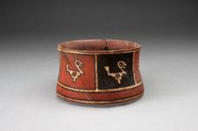 Miniature Straight-sided Bowl with Abstract Bird Motifs, A.D. 1450/1532. Creator: Unknown