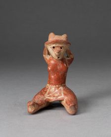 Miniature Seated Figurine with Arms Held Behind the Head, 100 B.C./A.D. 300. Creator: Unknown