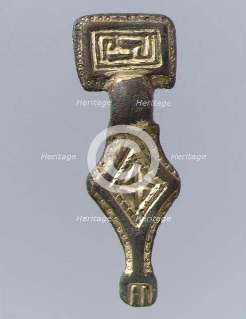 Miniature Square-Headed Brooch, Anglo-Saxon, 500-550. Creator: Unknown.