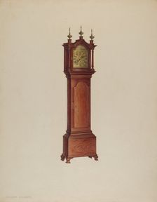 Miniature Tall Clock, c. 1938. Creator: Isadore Goldberg