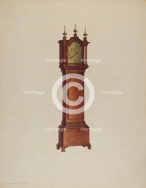 Miniature Tall Clock, c. 1938. Creator: Isadore Goldberg.