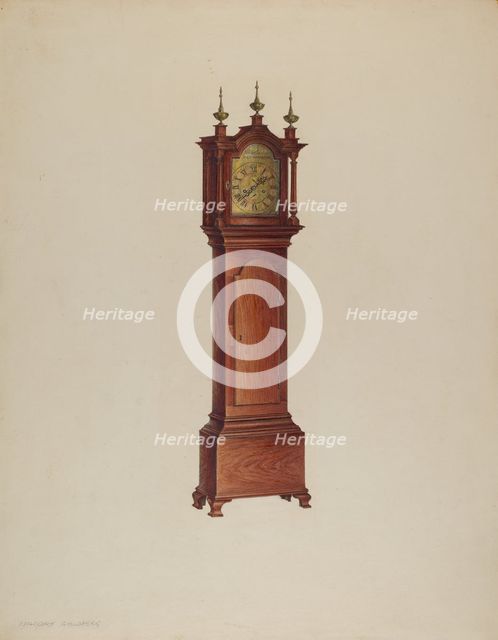 Miniature Tall Clock, c. 1938. Creator: Isadore Goldberg.