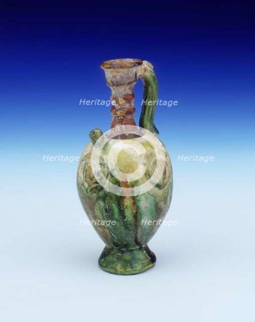 Miniature Tang style sancai ewer, modern fake, c1920-1950. Creator: Unknown.