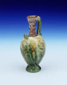 Miniature Tang style sancai ewer, modern fake, c1920-1950. Creator: Unknown