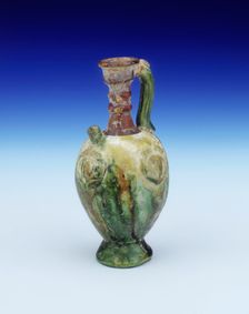 Miniature Tang style sancai ewer, modern fake, c1920-1950. Creator: Unknown