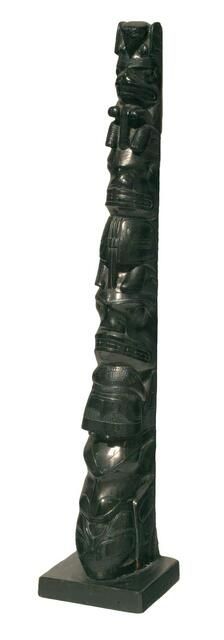Miniature totem pole, 1880-1910. Creator: Unknown
