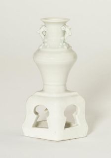 Miniature Vase on Stand, Yuan (1279-1368) or Ming dynasty (1368-1644), 14th/17th century. Creator: Unknown