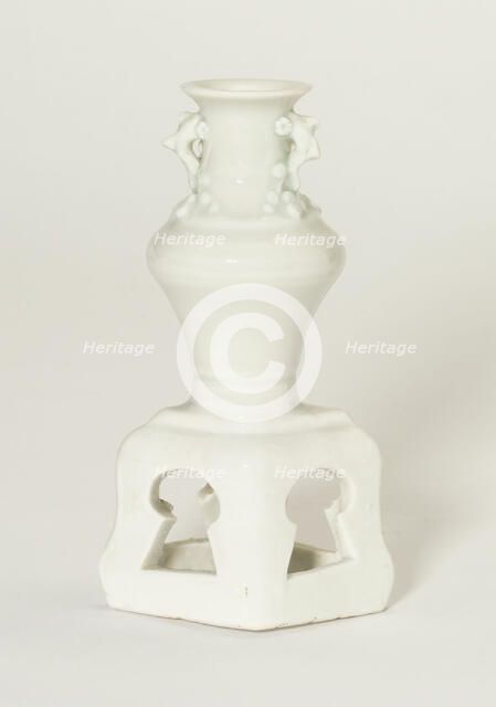 Miniature Vase on Stand, Yuan (1279-1368) or Ming dynasty (1368-1644), 14th/17th century. Creator: Unknown.