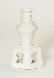 Miniature Vase on Stand, Yuan (1279-1368) or Ming dynasty (1368-1644), 14th/17th century. Creator: Unknown