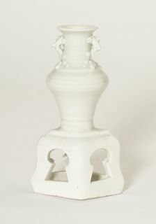 Miniature Vase on Stand, Yuan (1279-1368) or Ming dynasty (1368-1644), 14th/17th century. Creator: Unknown
