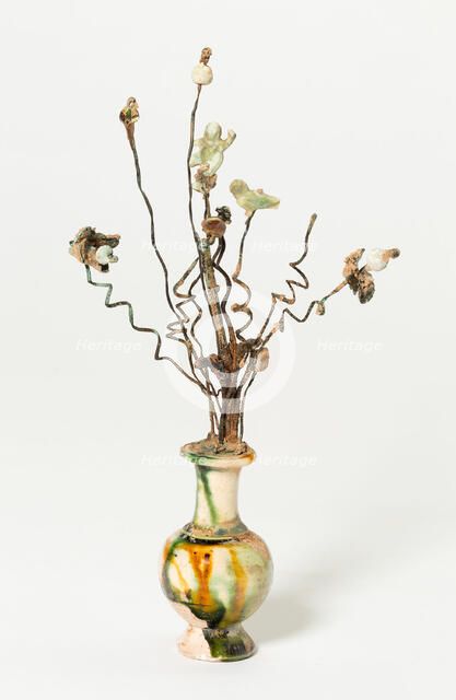 Miniature Vase with Wire Strands and Variegated Materials, Tang dynasty (618-907). Creator: Unknown.