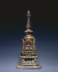 Miniature Votive Stupa, c. 1000s. Creator: Unknown