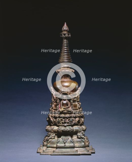 Miniature Votive Stupa, c. 1000s. Creator: Unknown.