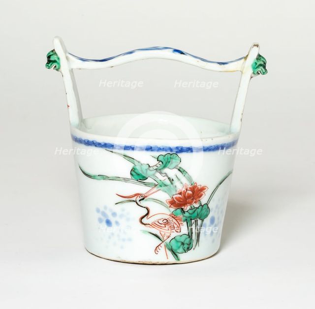 Miniature Water Bucket with Birds by Lotus Flowers, Ming dynasty,  Xuande reign (1425-1435). Creator: Unknown.