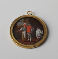 Miniature with inn scene, c.1700-c.1799. Creator: Anon