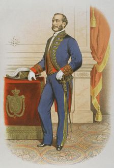 Minister of the Spanish Crown wearing a uniform, 1865. Creator: Unknown