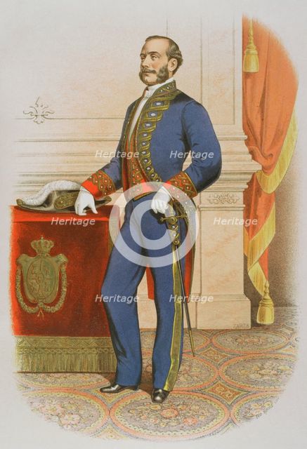 Minister of the Spanish Crown wearing a uniform, 1865. Creator: Unknown.