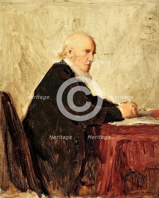 Minister Seated At Table, c1890-1910. Creator: George Reid.
