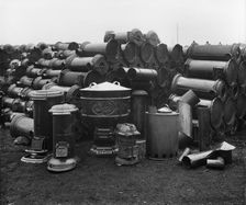 Ministry of Munitions Surplus Store, Canning Town, London, January 1919. Artist: H Bedford Lemere