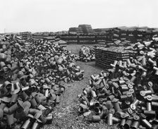 Ministry of Munitions Surplus Store, Canning Town, London, January 1919. Artist: H Bedford Lemere