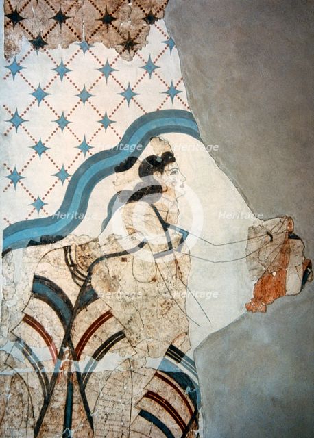 Minoan fresco, House of Ladies, Museum of Prehistoric Thera (Santorini), c1650 BC (2000).  Creator: Unknown.
