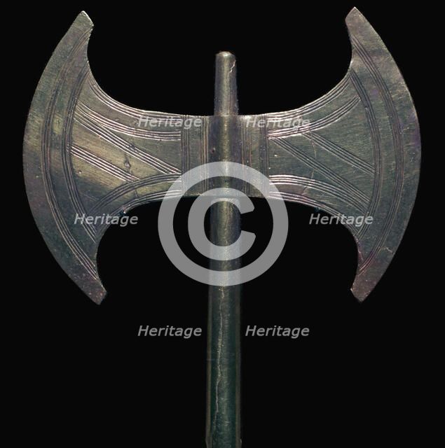 Minoan gold votive double-axe, 16th century BC. Artist: Unknown