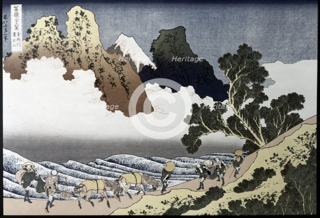 'Minobe Gawa', painting from the series '36 Views of Mount Fuji', 1834. Creator: Hokusai, Katsushika (1760 - 1849).