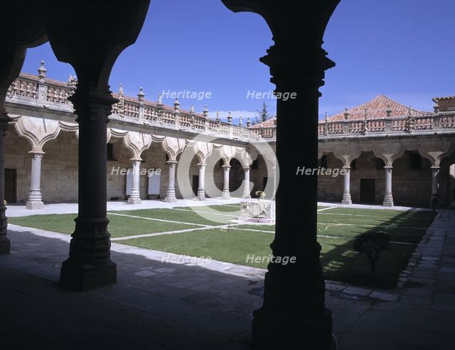 Minor Schools in Salamanca. Courtyard with beautiful arches with baroque balustrade, now they are…