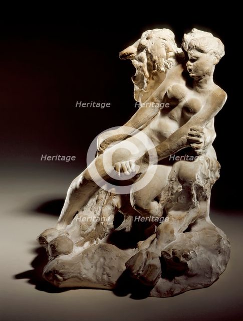 Minotaur or Faun and Nymph, c.1886. Creator: Auguste Rodin.