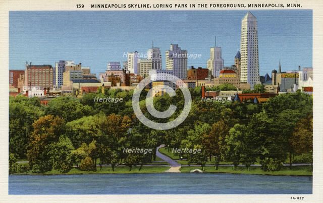 Minneapolis skyline, Minnesota, USA, 1935. Artist: Unknown