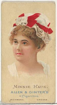 Minnie Hauk, from World's Beauties, Series 2 (N27) for Allen & Ginter Cigarettes, 1888., 1888. Creator: Allen & Ginter