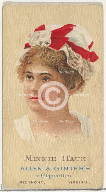 Minnie Hauk, from World's Beauties, Series 2 (N27) for Allen & Ginter Cigarettes, 1888., 1888. Creator: Allen & Ginter.