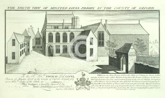 Minster Lovell Hall, Oxfordshire, 1729. Artists: Samuel Buck, Nathaniel Buck.