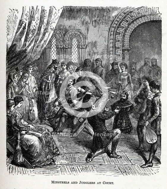 Minstrels and Jugglers at Court, 1882. Artist: Anonymous  