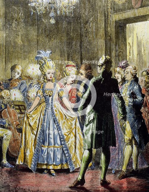 Minuet dance, France, 18th century.  Creator: Unknown.
