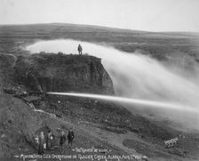 Miocene Ditch Company's mining operations on Glacier Creek, 1910. Creator: Lomen Brothers