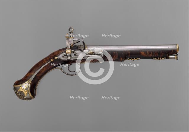 Miquelet Pistol, Spanish, Barcelona, ca. 1790-1807. Creators: Llorens Torrens, Jacinto Jaumeandreu.