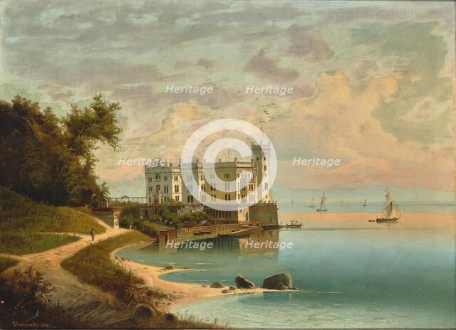 Miramare Castle at Trieste, 1868. Creator: Jankowski, Johann Wilhelm (1825-1870).