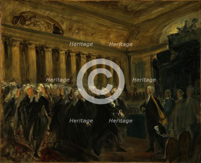 Mirabeau Confronts the Marquis de Dreux-Brézé (Sketch), 1831. Artist: Delacroix, Eugène (1798-1863)