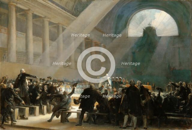 Mirabeau Answering Dreux-Brézé, at the National Assembly Meeting, June 23, 1789. Artist: Fragonard, Alexandre-Évariste (1780-1850)