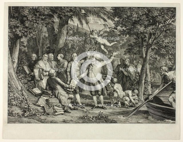 Mirabeau Arrives at the Elysian Fields, Published 1792. Creator: Louis Joseph Masquelier.