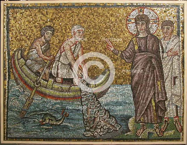 Miraculous Draught of Fishes, Byzantine, early 20th century (original dated early 6th century). Creator: Unknown.