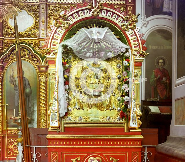 Miraculous icon brought by Saint Dalmat, Dalmatovo, 1912. Creator: Sergey Mikhaylovich Prokudin-Gorsky.