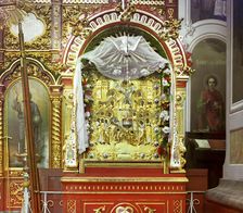 Miraculous icon brought by Saint Dalmat, Dalmatovo, 1912. Creator: Sergey Mikhaylovich Prokudin-Gorsky