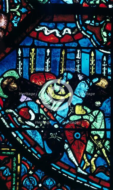 Miracle of the flowering lances, stained glass, Chartres Cathedral, France, c1225. Artist: Unknown