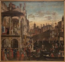 Miracle of the Holy Cross at the Ponte di Rialto, c. 1496. Creator: Carpaccio, Vittore (1460-1526)