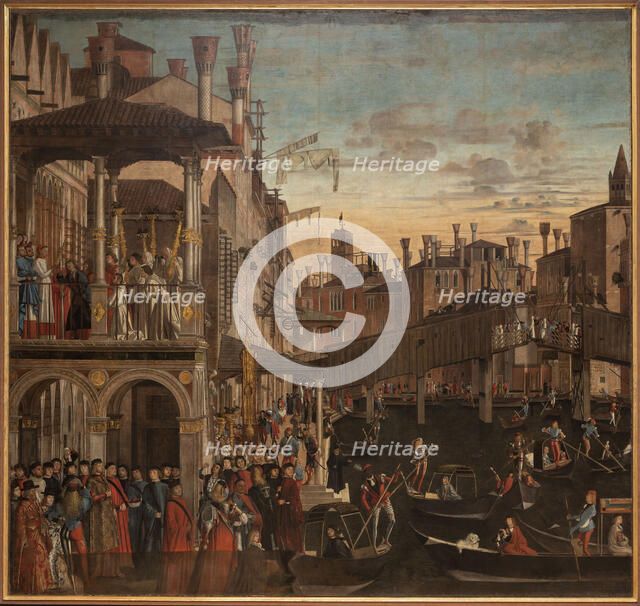 Miracle of the Holy Cross at the Ponte di Rialto, c. 1496. Creator: Carpaccio, Vittore (1460-1526).